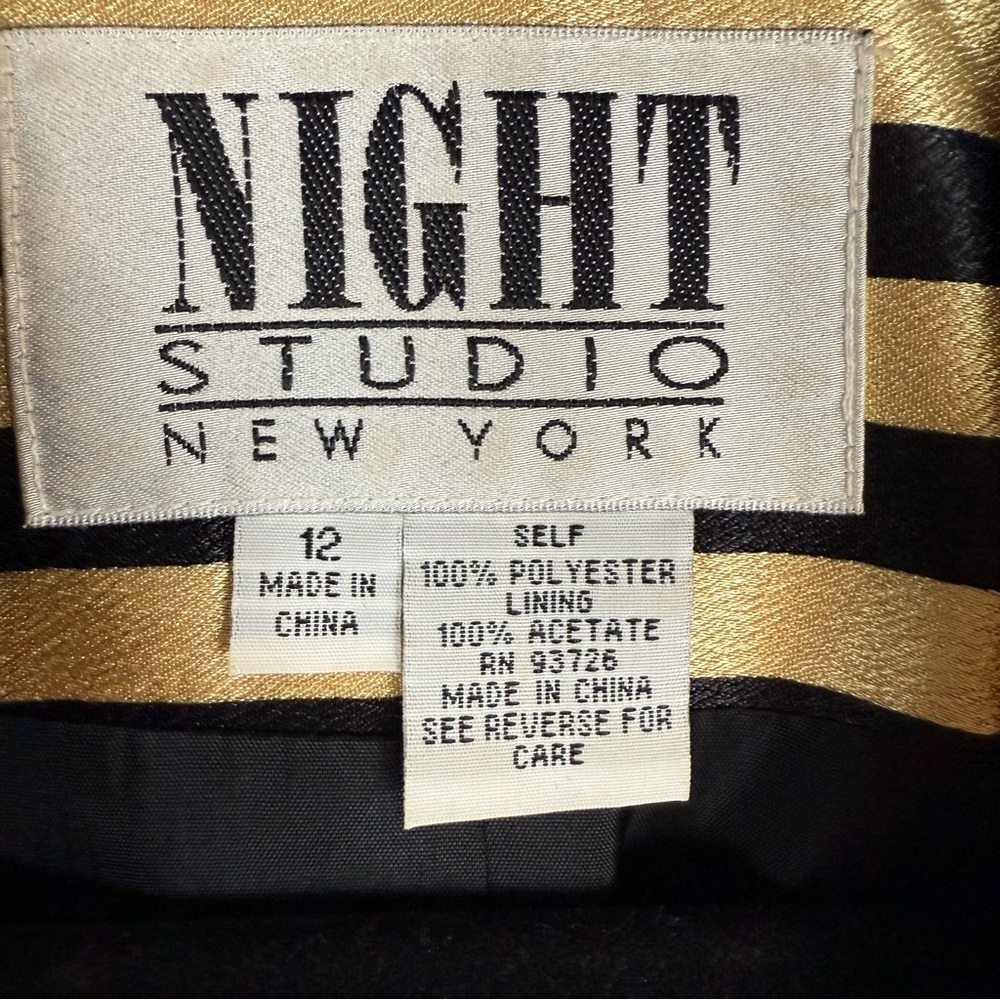 Vintage set Night studio New York size:12 color: gold, black striped print - Picture 7 of 17
